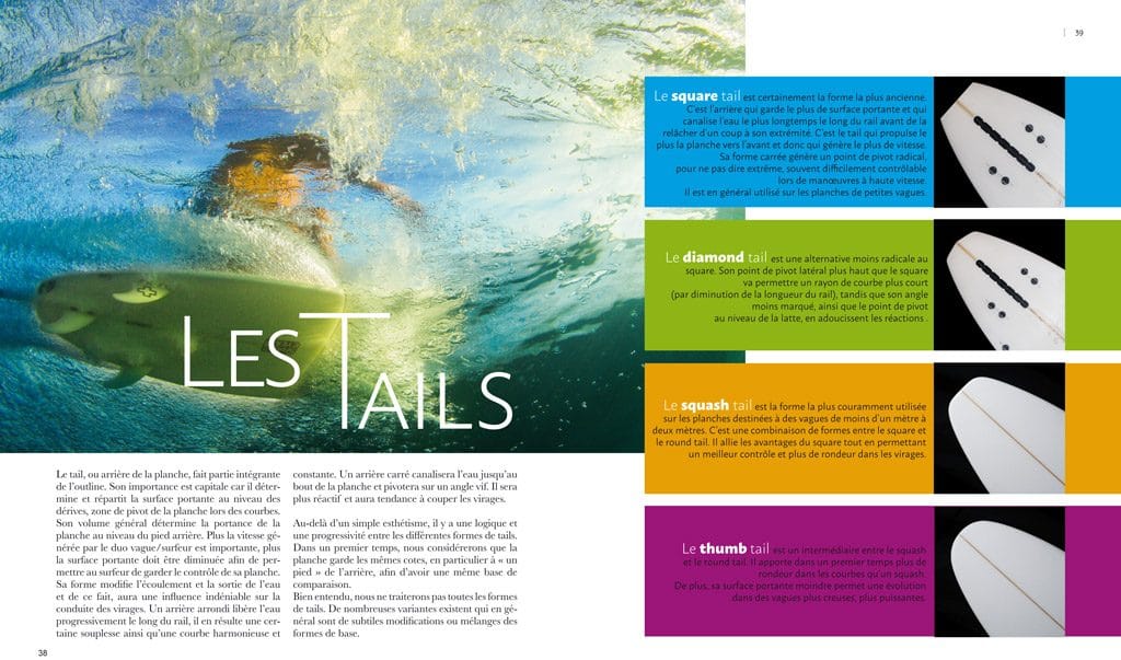page interne du livre Surf & Shape : les tails